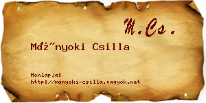 Mányoki Csilla névjegykártya